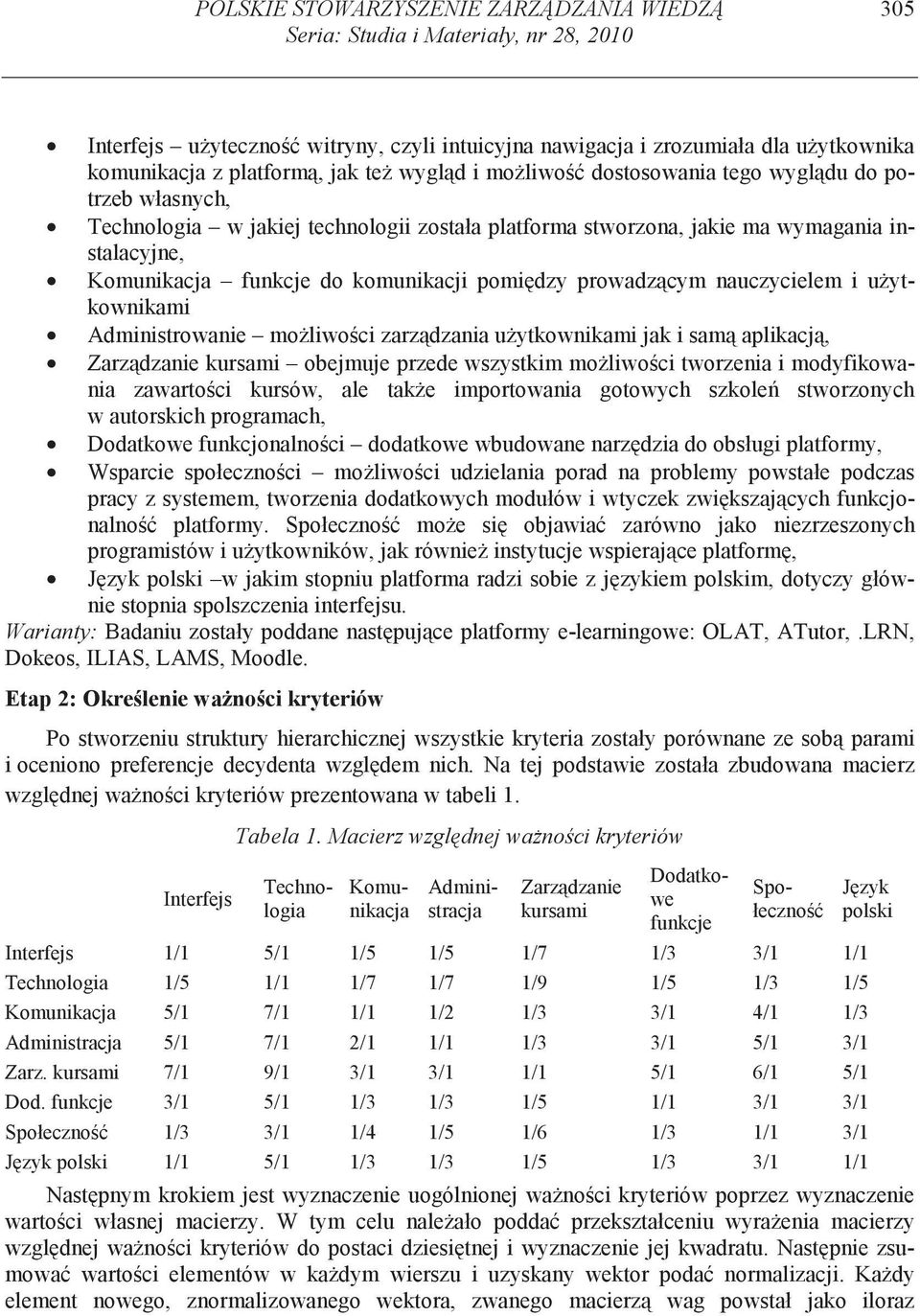 dzy prowadz cym nauczycielem i u ytkownikami Administrowanie mo liwo ci zarz dzania u ytkownikami jak i sam aplikacj, Zarz dzanie kursami obejmuje przede wszystkim mo liwo ci tworzenia i