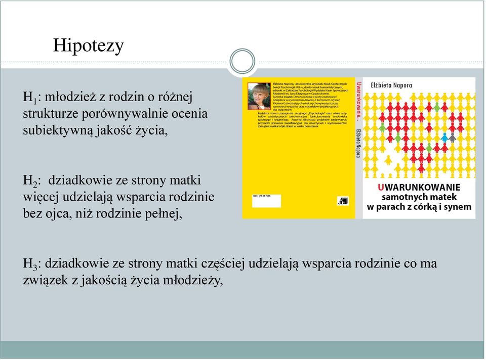 wsparcia rodzinie bez ojca, niż rodzinie pełnej, H 3 : dziadkowie ze strony