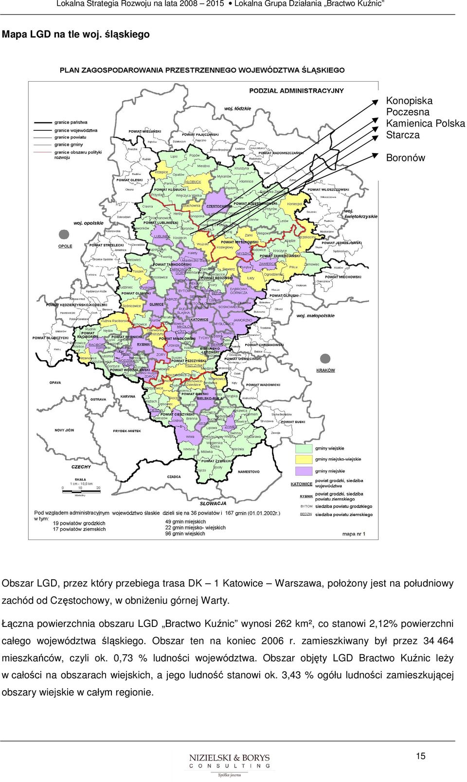 zachód d Częstchwy, w bniŝeniu górnej Warty.