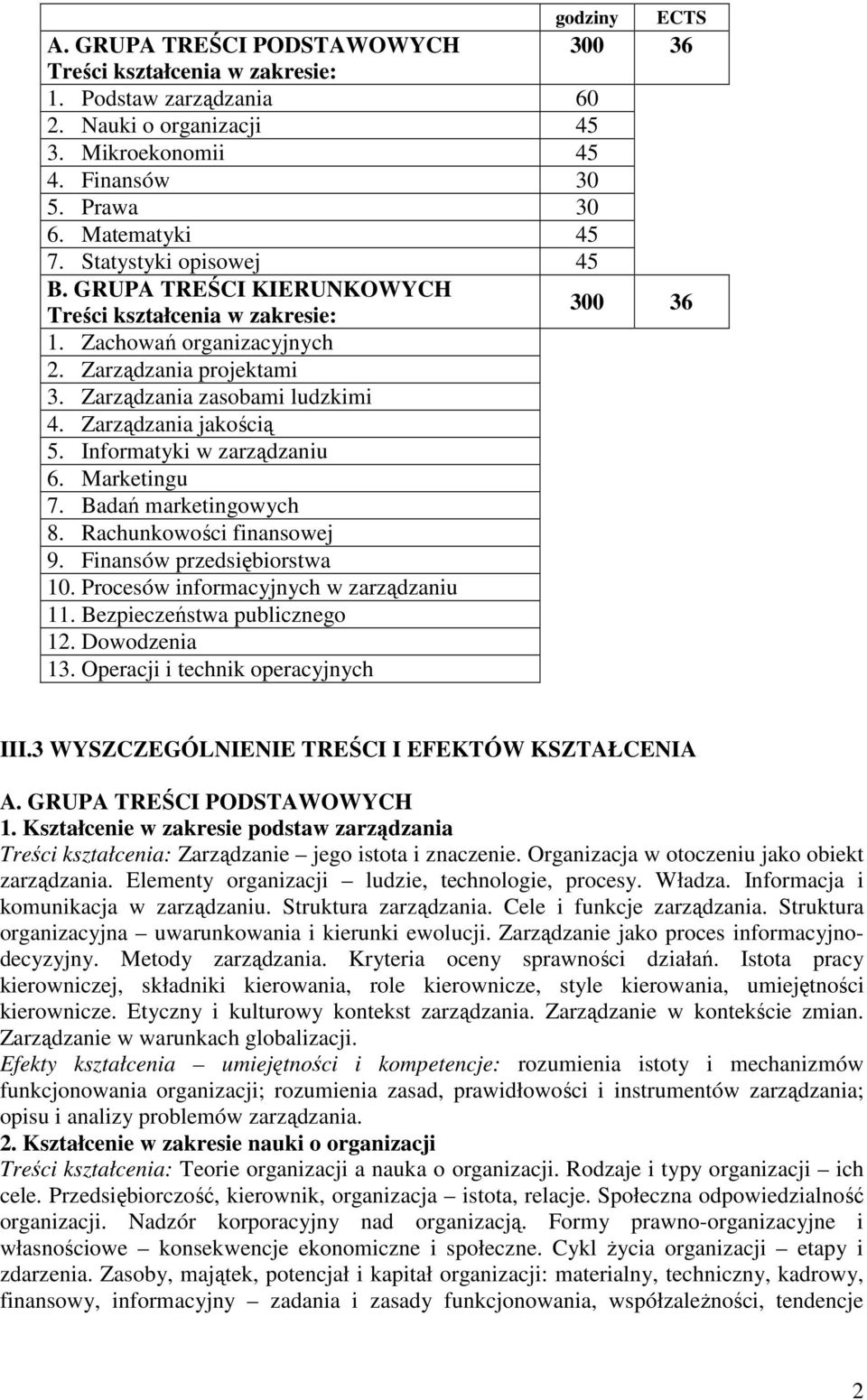 Zarządzania jakością 5. Informatyki w zarządzaniu 6. Marketingu 7. Badań marketingowych 8. Rachunkowości finansowej 9. Finansów przedsiębiorstwa 10. Procesów informacyjnych w zarządzaniu 11.