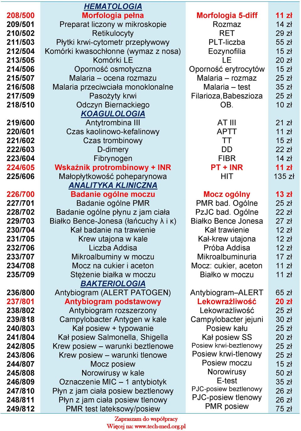 Malaria przeciwciała monoklonalne Malaria test 217/509 Pasożyty krwi Filarioza,Babeszioza 218/510 Odczyn Biernackiego OB.