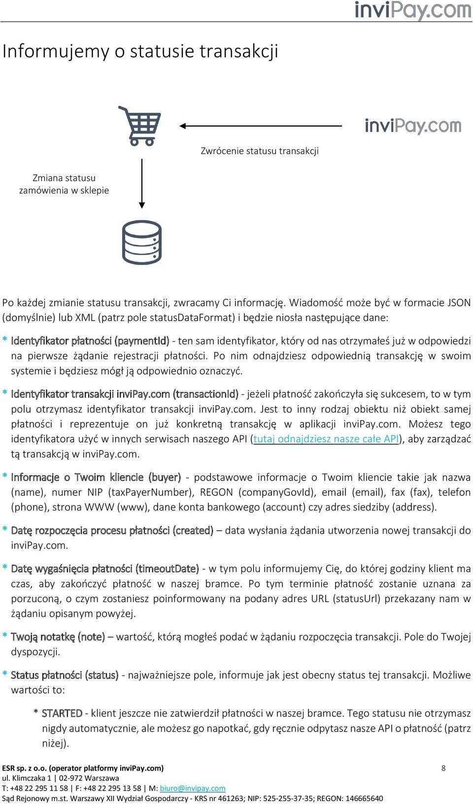 otrzymałeś już w odpowiedzi na pierwsze żądanie rejestracji płatności. Po nim odnajdziesz odpowiednią transakcję w swoim systemie i będziesz mógł ją odpowiednio oznaczyć.