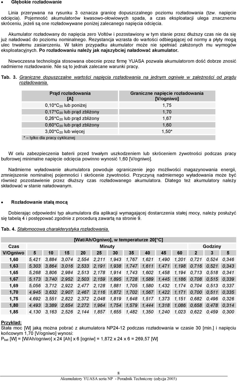 Akumulator rozładowany do napięcia zero Voltów i pozostawiony w tym stanie przez dłuższy czas nie da się już naładować do poziomu nominalnego.