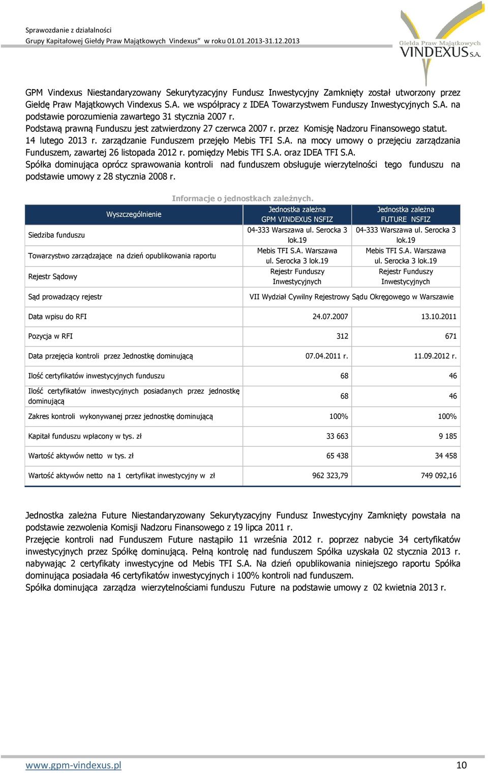 we współpracy z IDEA Towarzystwem Funduszy Inwestycyjnych S.A. na podstawie porozumienia zawartego 31 stycznia 2007 r. Podstawą prawną Funduszu jest zatwierdzony 27 czerwca 2007 r.