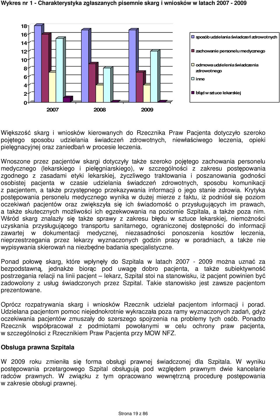 zdrowotnych, niewłaściwego leczenia, opieki pielęgnacyjnej oraz zaniedbań w procesie leczenia.