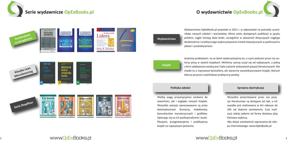 podnoszeniu jakości i produktywności. Klasyka Dosk Lean Manufacturing w z zaniu K Jesteśmy praktykami, na co dzień wykorzystujemy to, o czym polecani przez nas autorzy piszą w swoich książkach.