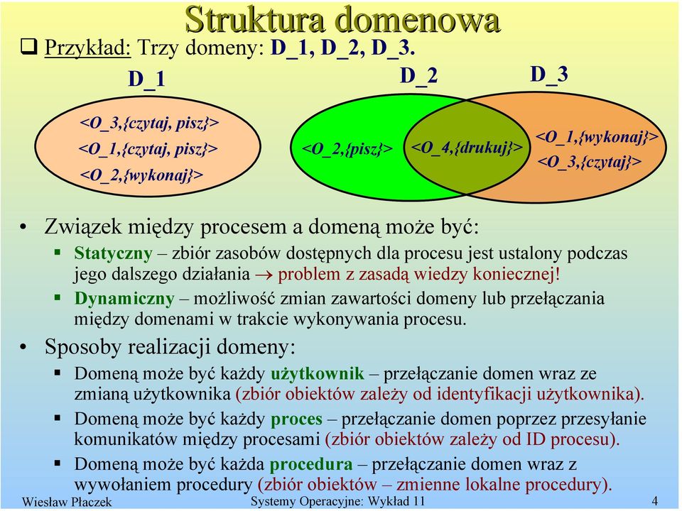 dostępnych dla procesu jest ustalony podczas jego dalszego działania problem z zasadą wiedzy koniecznej!