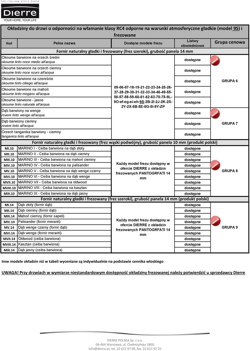 barwione - jasne okoume tinto naturale all'acqua Dąb barwiony na wenge rovere tinto wenge all'acqua Dąb barwiony ciemny rovere tinto all'acqua Orzech tanganika barwiony - ciemny tanganica tinto