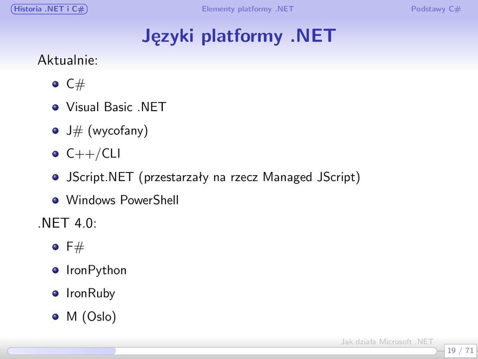 NET (przestarzały na rzecz Managed JScript)