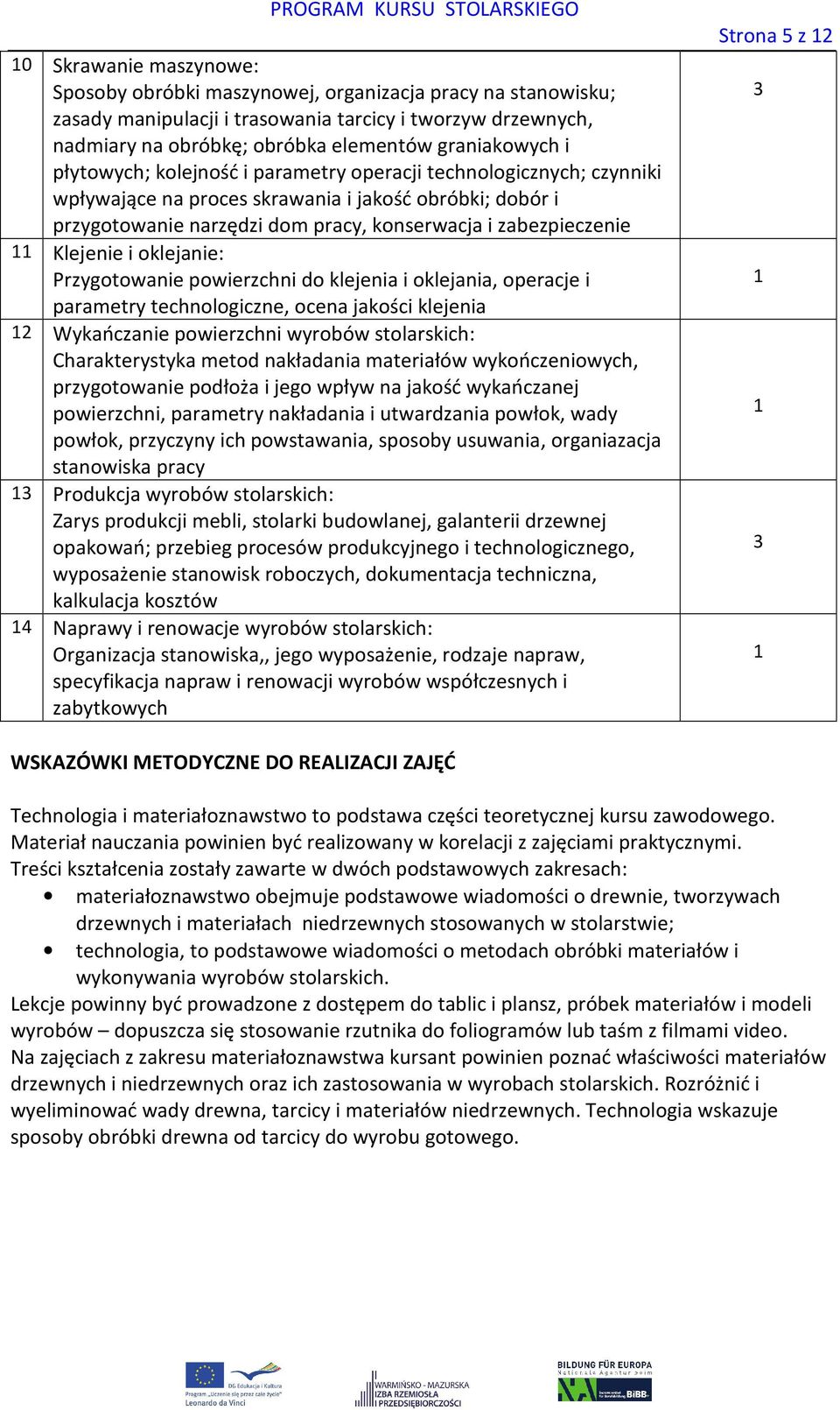 oklejanie: Przygotowanie powierzchni do klejenia i oklejania, operacje i parametry technologiczne, ocena jakości klejenia 2 Wykańczanie powierzchni wyrobów stolarskich: Charakterystyka metod