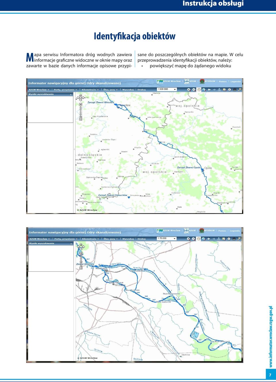 informacje opisowe przypisane do poszczególnych obiektów na mapie.