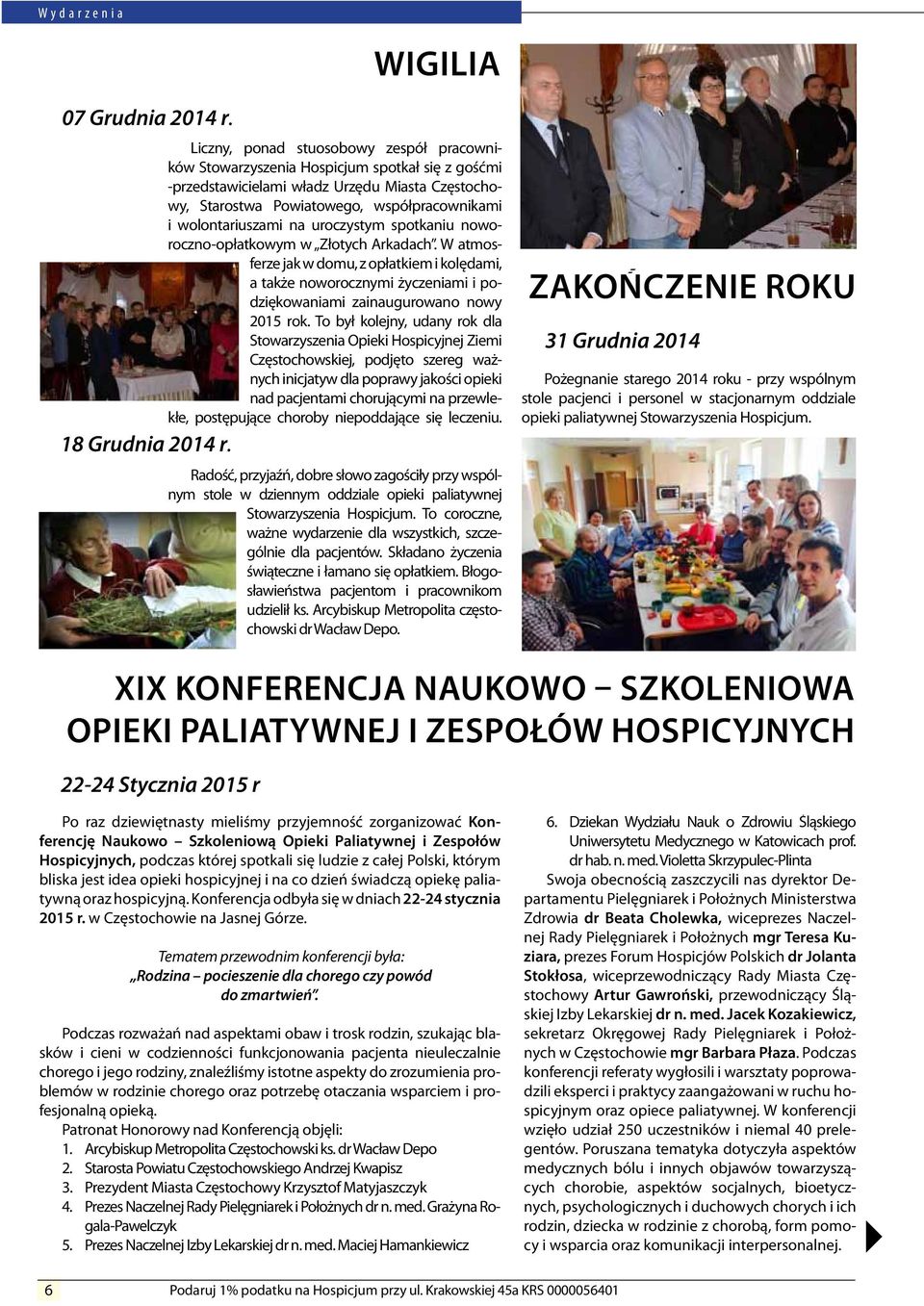 wolontariuszami na uroczystym spotkaniu noworoczno-opłatkowym w Złotych Arkadach.