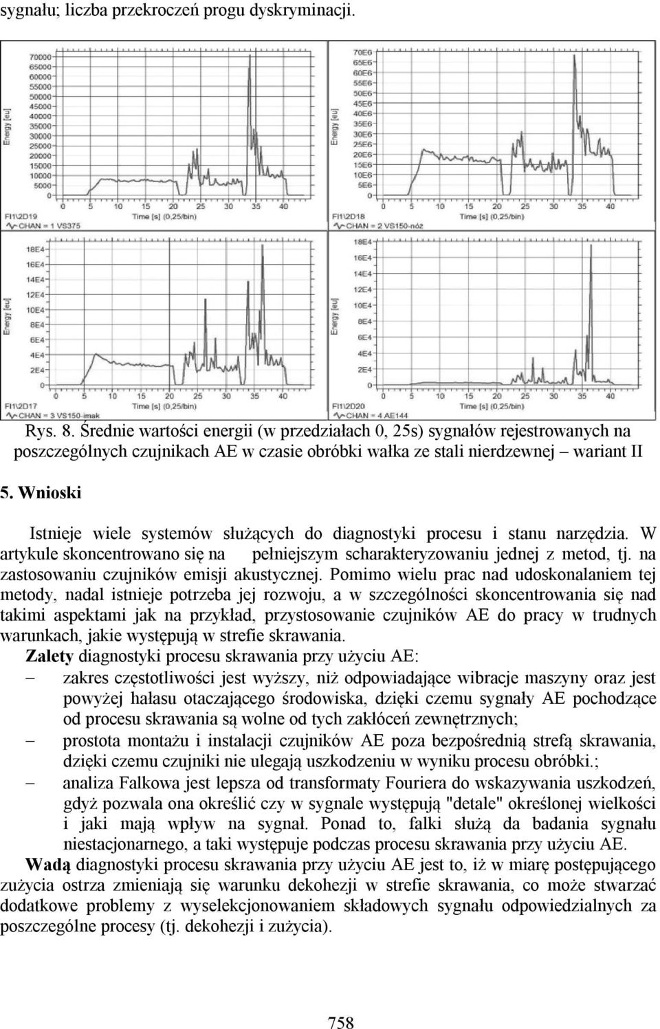 Wnioski Istnieje wiele systemów służących do diagnostyki procesu i stanu narzędzia. W artykule skoncentrowano się na pełniejszym scharakteryzowaniu jednej z metod, tj.