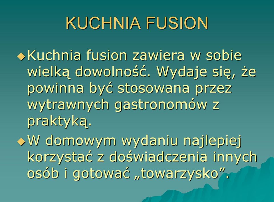 gastronomów z praktyką.