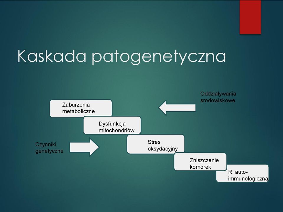 Dysfunkcja mitochondriów Czynniki genetyczne