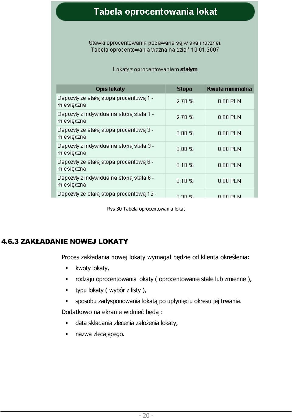 lokaty, rodzaju oprocentowania lokaty ( oprocentowanie stałe lub zmienne ), typu lokaty ( wybór z listy