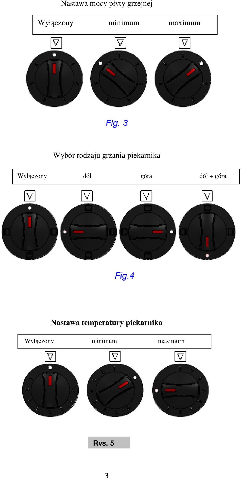 Wyłączony dół góra dół + góra Nastawa