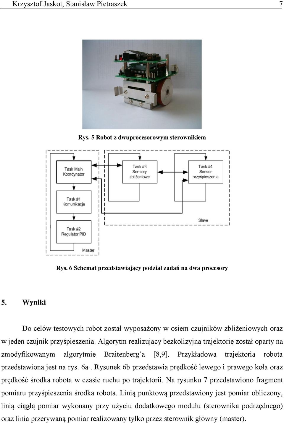 Algorytm realizujący bezkolizyjną trajektorię został oparty na zmodyfikowanym algorytmie Braitenberg a [8,9]. Przykładowa trajektoria robota przedstawiona jest na rys. 6a.