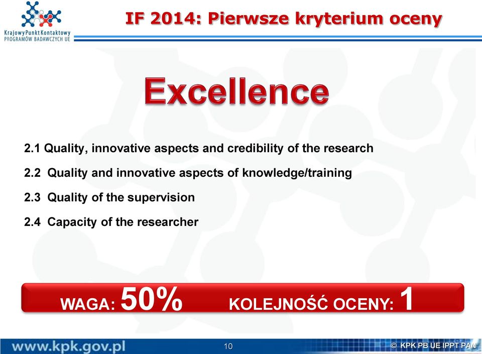 2 Quality and innovative aspects of knowledge/training 2.