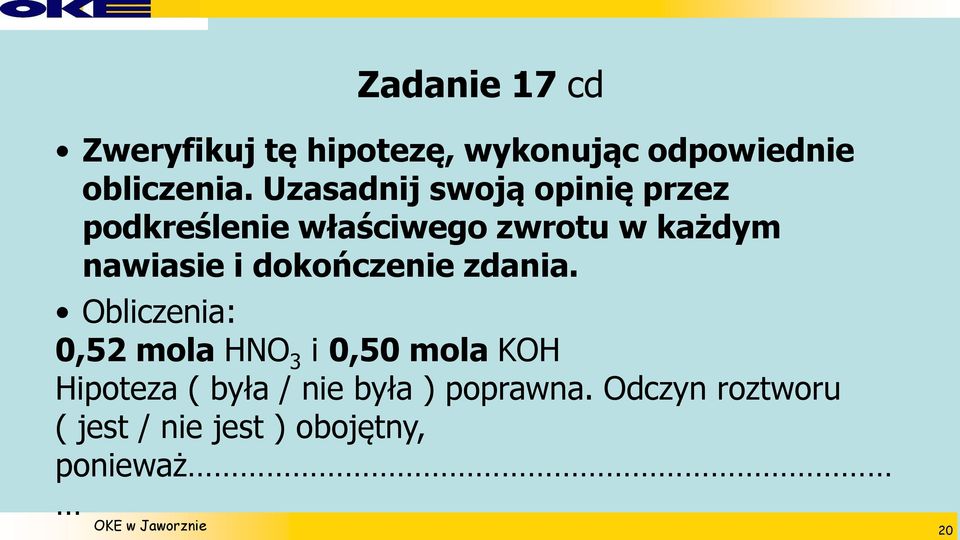 i dokończenie zdania.