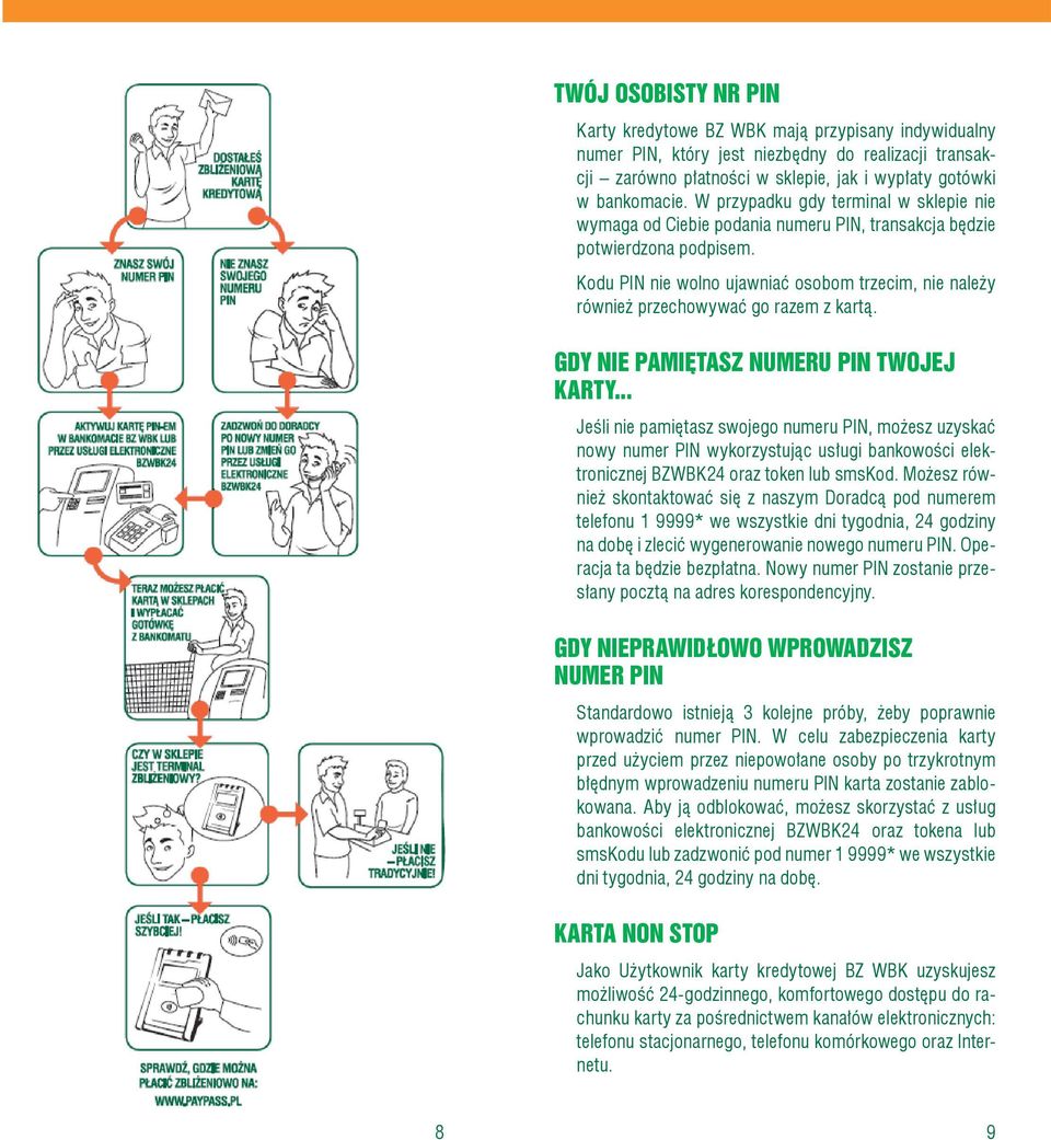 Kodu PIN nie wolno ujawniać osobom trzecim, nie należy również przechowywać go razem z kartą. Gdy nie pamiętasz numeru PIN Twojej Karty.