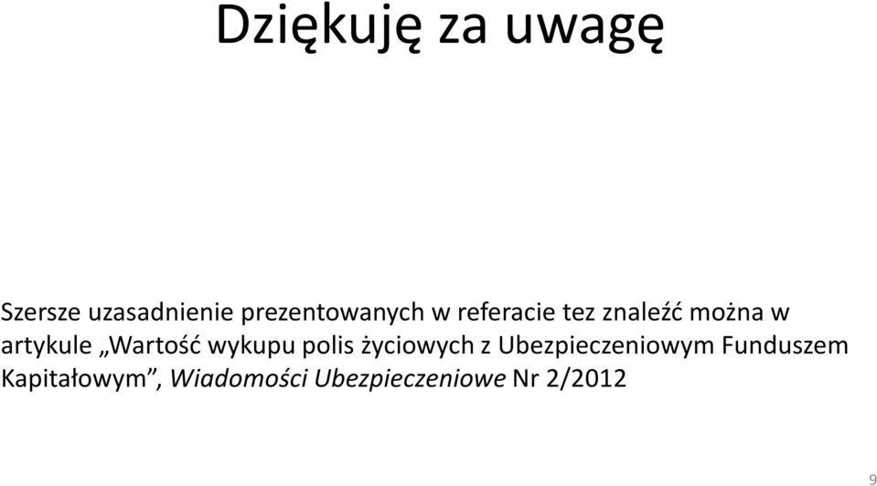 artykule Wartość wykupu polis życiowych z