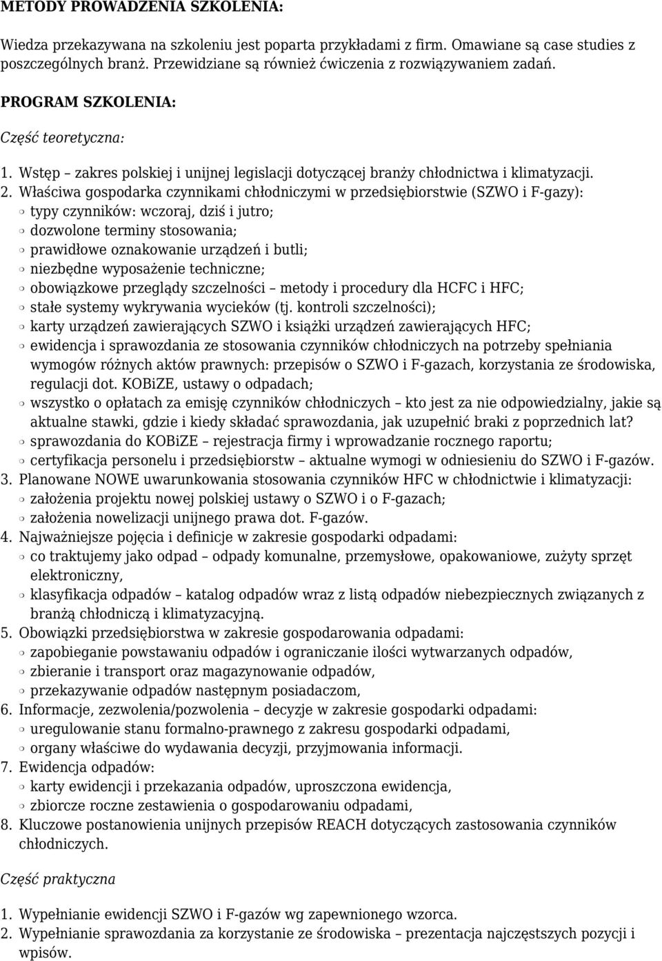 Wstęp zakres polskiej i unijnej legislacji dotyczącej branży chłodnictwa i klimatyzacji.