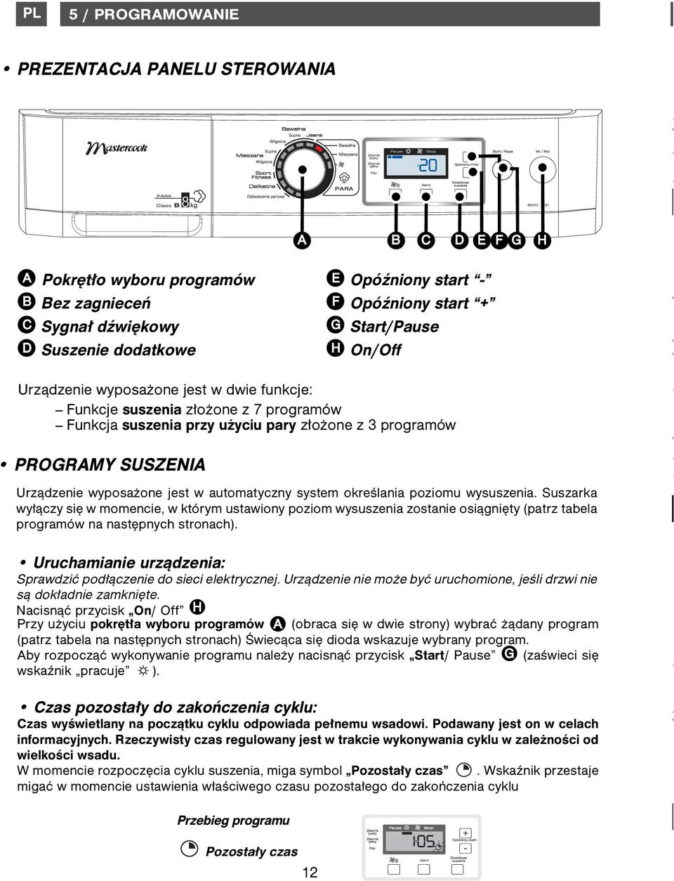 Urządzenie wyposażone jest w automatyczny system określania poziomu wysuszenia.