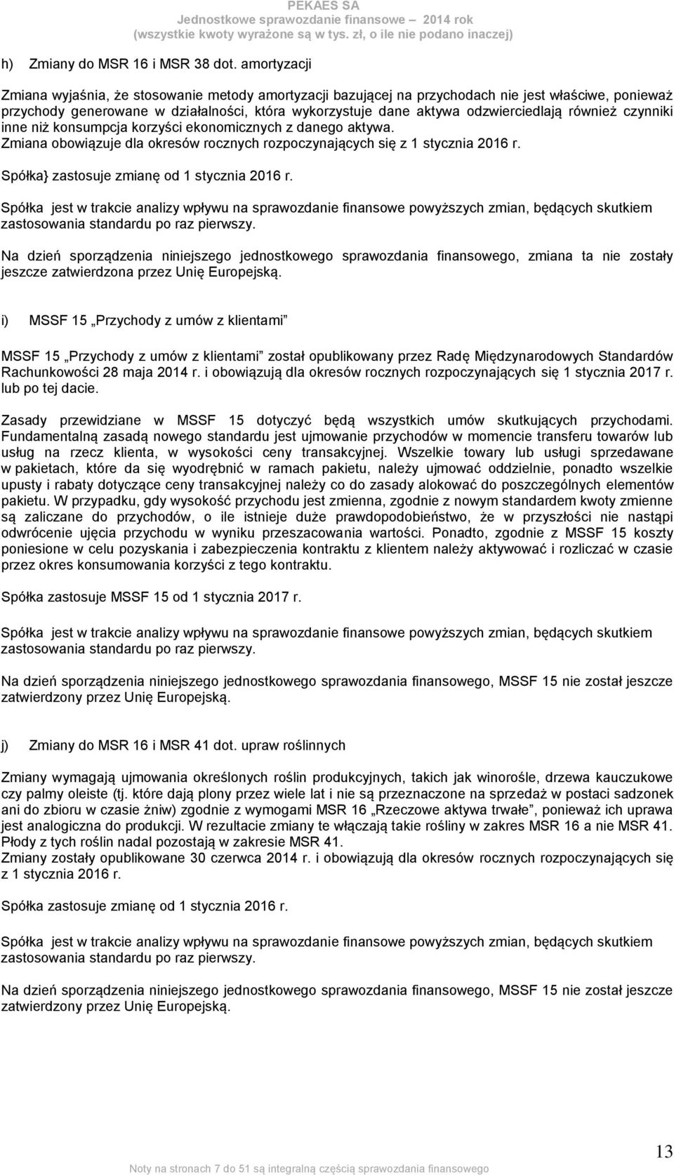 również czynniki inne niż konsumpcja korzyści ekonomicznych z danego aktywa. Zmiana obowiązuje dla okresów rocznych rozpoczynających się z 1 stycznia 2016 r.