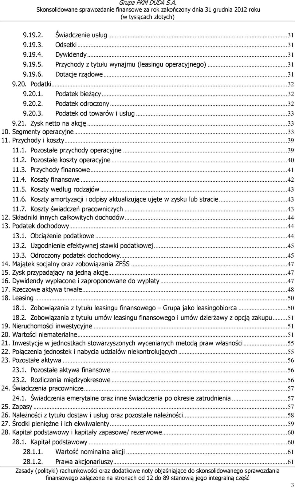 .. 39 11.2. Pozostałe koszty operacyjne... 40 11.3. Przychody finansowe... 41 11.4. Koszty finansowe... 42 11.5. Koszty według rodzajów... 43 11.6.