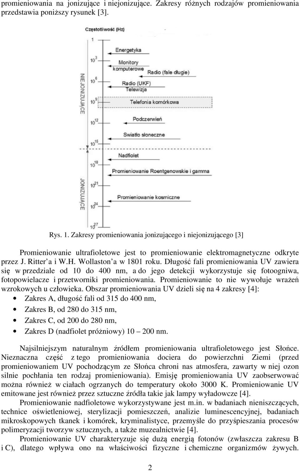 Długość fali promieniowania UV zawiera się w przedziale od 10 do 400 nm, a do jego detekcji wykorzystuje się fotoogniwa, fotopowielacze i przetworniki promieniowania.