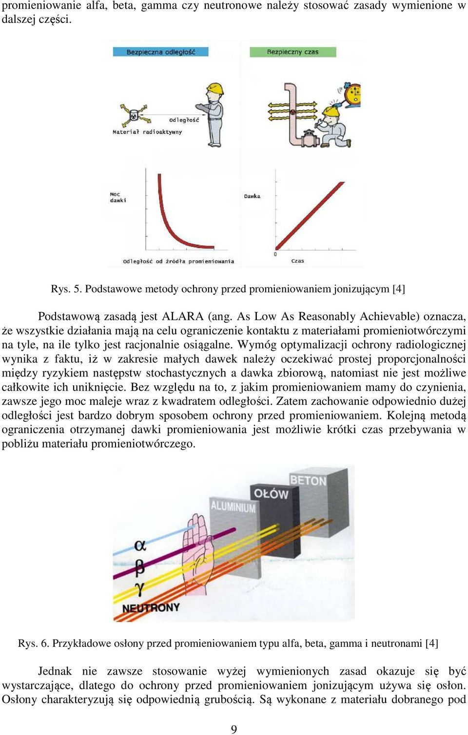 As Low As Reasonably Achievable) oznacza, że wszystkie działania mają na celu ograniczenie kontaktu z materiałami promieniotwórczymi na tyle, na ile tylko jest racjonalnie osiągalne.