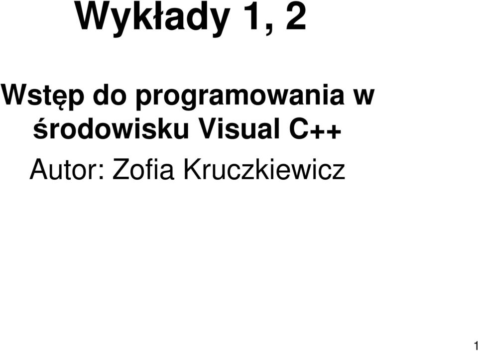 środowisku Visual C++