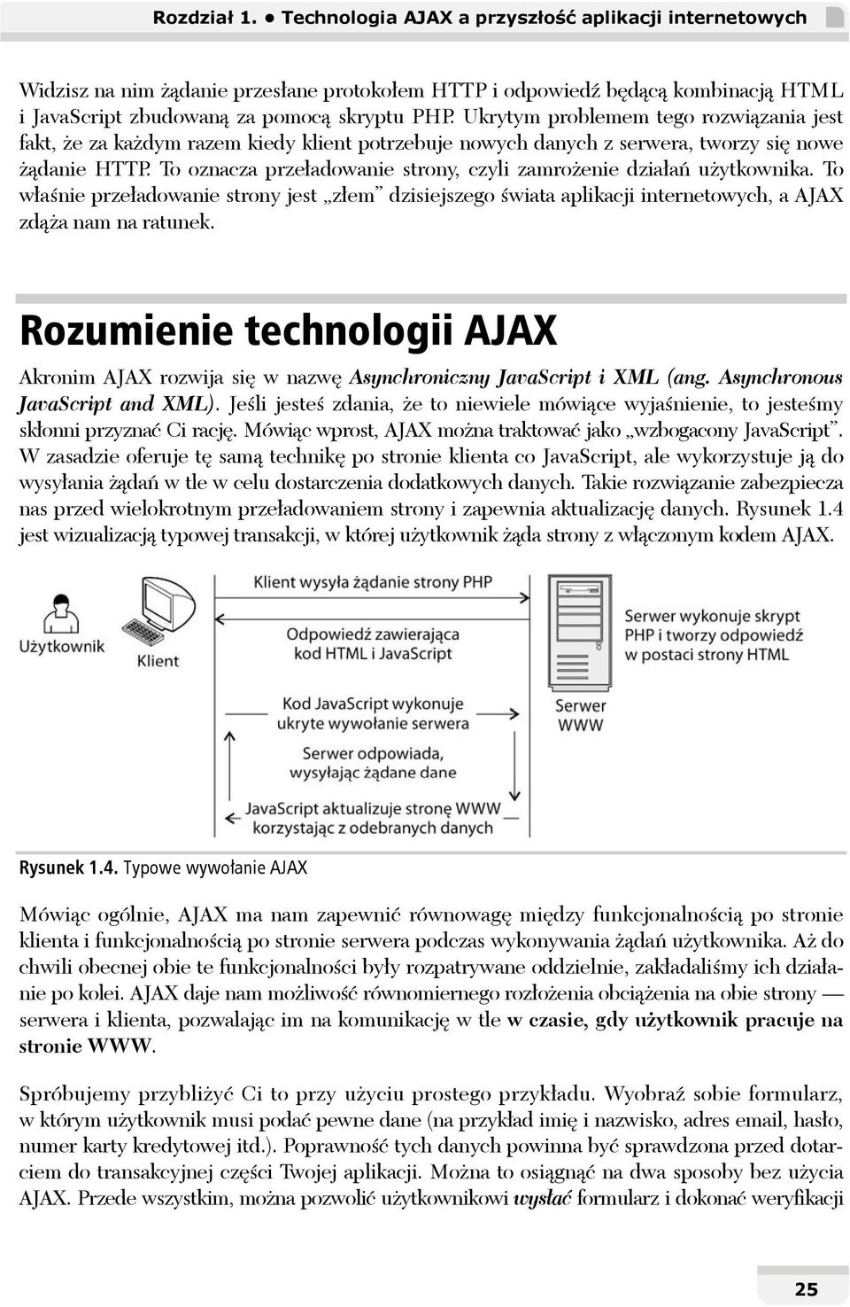 To oznacza przeładowanie strony, czyli zamrożenie działań użytkownika. To właśnie przeładowanie strony jest złem dzisiejszego świata aplikacji internetowych, a AJAX zdąża nam na ratunek.