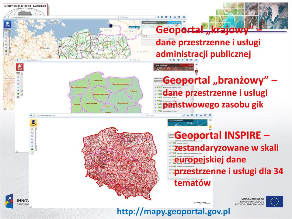 państwowego zasobu gik Geoportal INSPIRE zestandaryzowane w skali