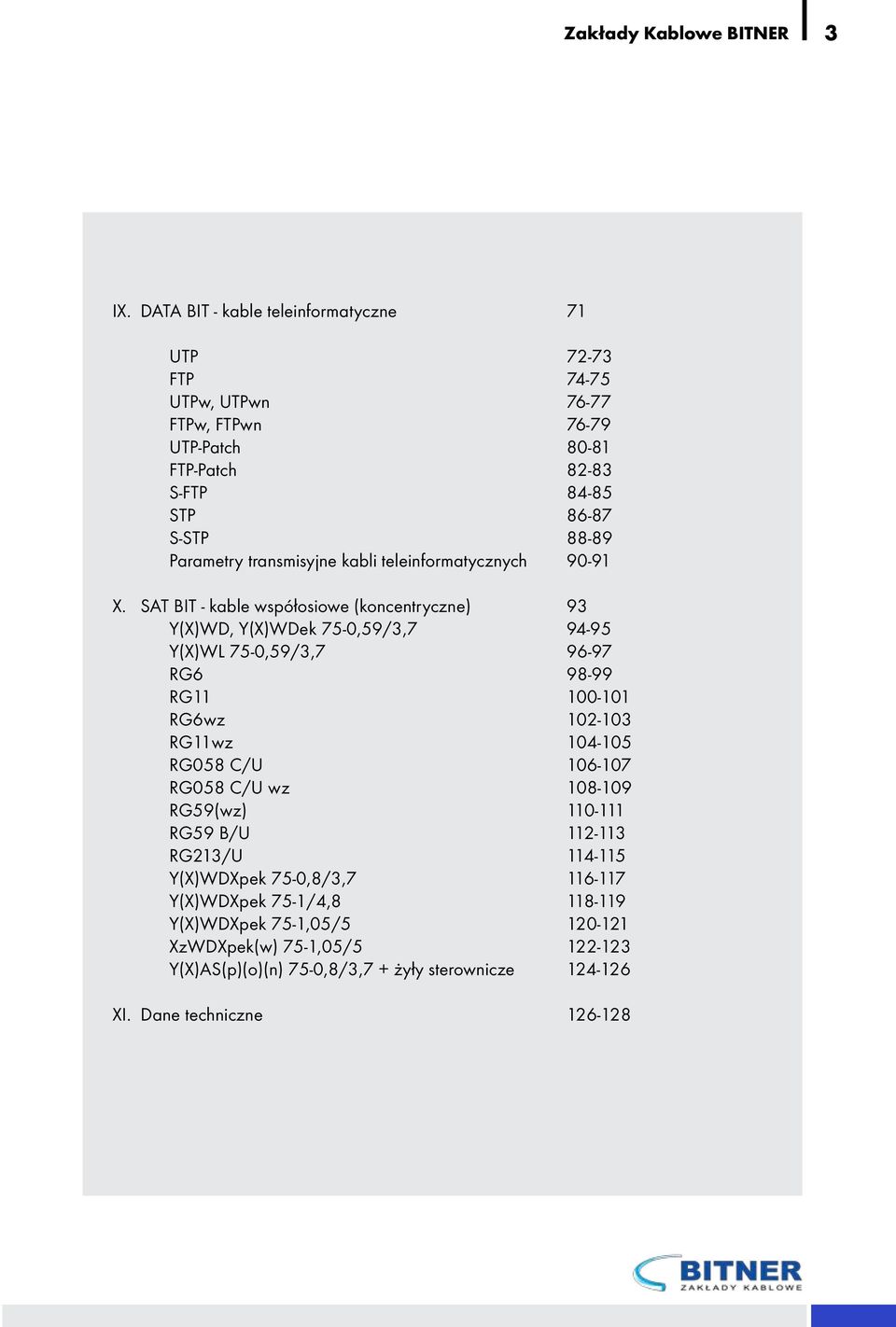 transmisyjne kabli teleinformatycznych 90-91 X.