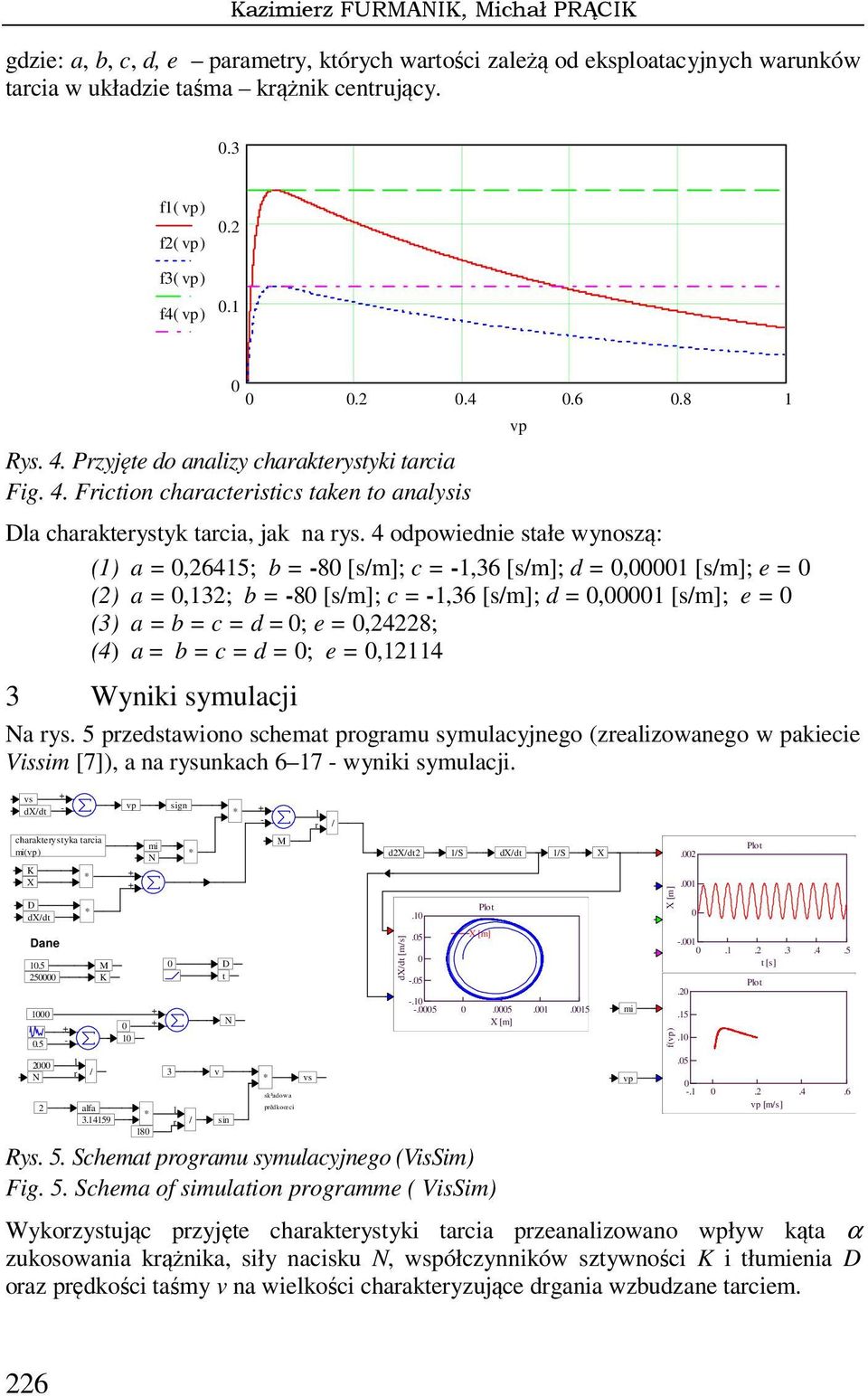 4 odpowiednie stałe wynoszą: (1) a = 0,26415; b = -80 [s/m]; c = -1,36 [s/m]; d = 0,00001 [s/m]; e = 0 (2) a = 0,132; b = -80 [s/m]; c = -1,36 [s/m]; d = 0,00001 [s/m]; e = 0 (3) a = b = c = d = 0; e