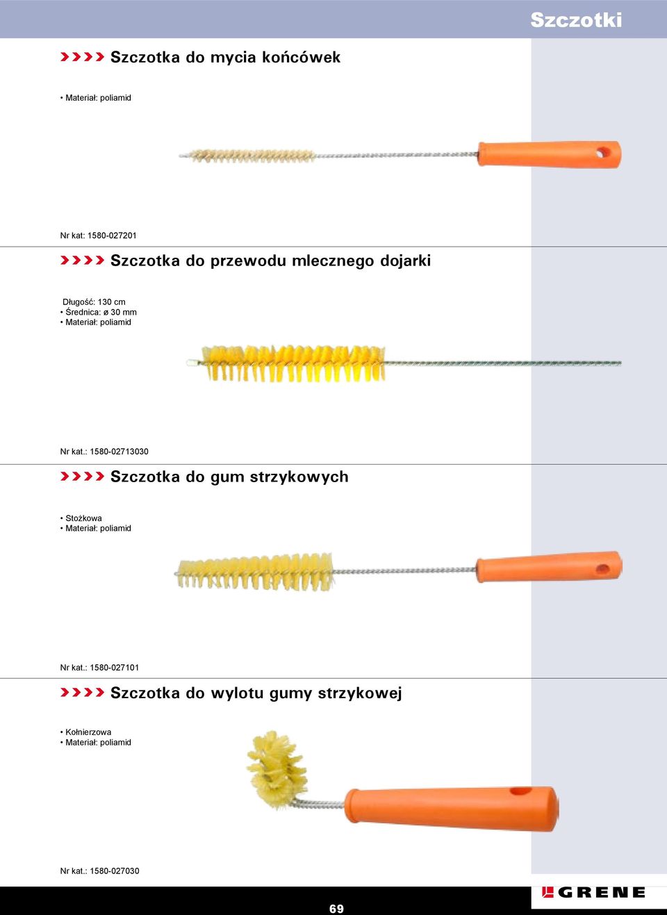 : 1580-02713030 Szczotka do gum strzykowych Stożkowa materiał: poliamid Nr kat.