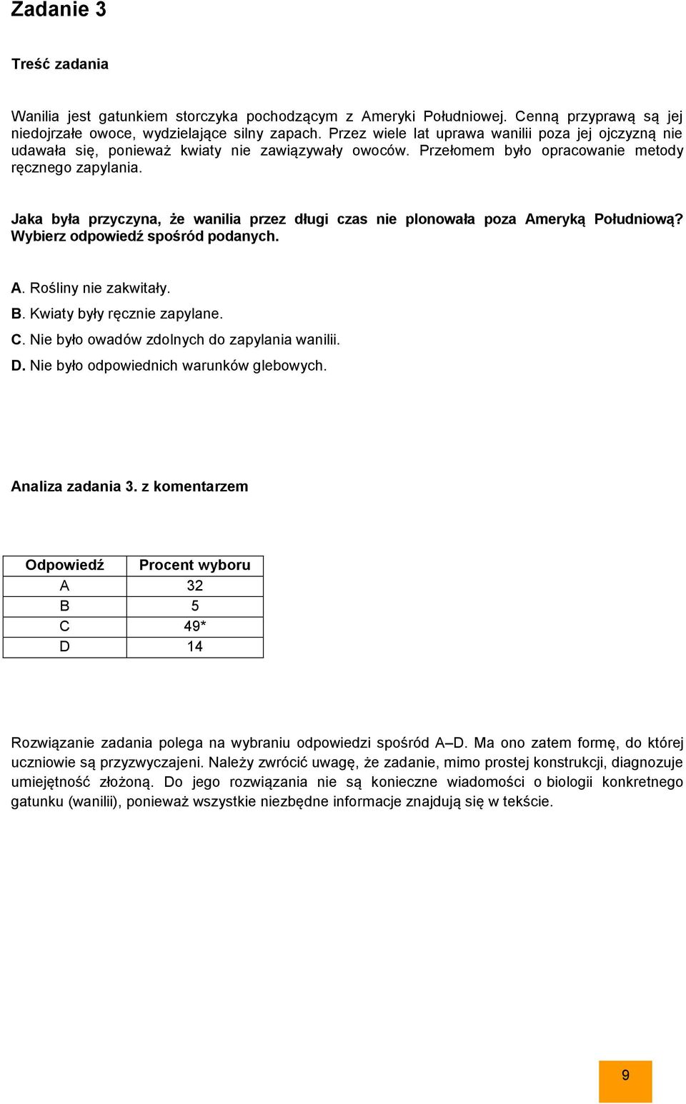 Jaka była przyczyna, że wanilia przez długi czas nie plonowała poza Ameryką Południową? Wybierz odpowiedź spośród podanych. A. Rośliny nie zakwitały. B. Kwiaty były ręcznie zapylane. C.