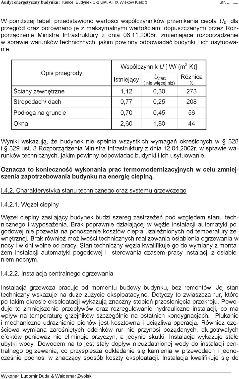 Infrastruktury z dnia 06.11.2008r. zmieniające rozporządzenie w sprawie warunków technicznych, jakim powinny odpowiadać budynki i ich usytuowanie.