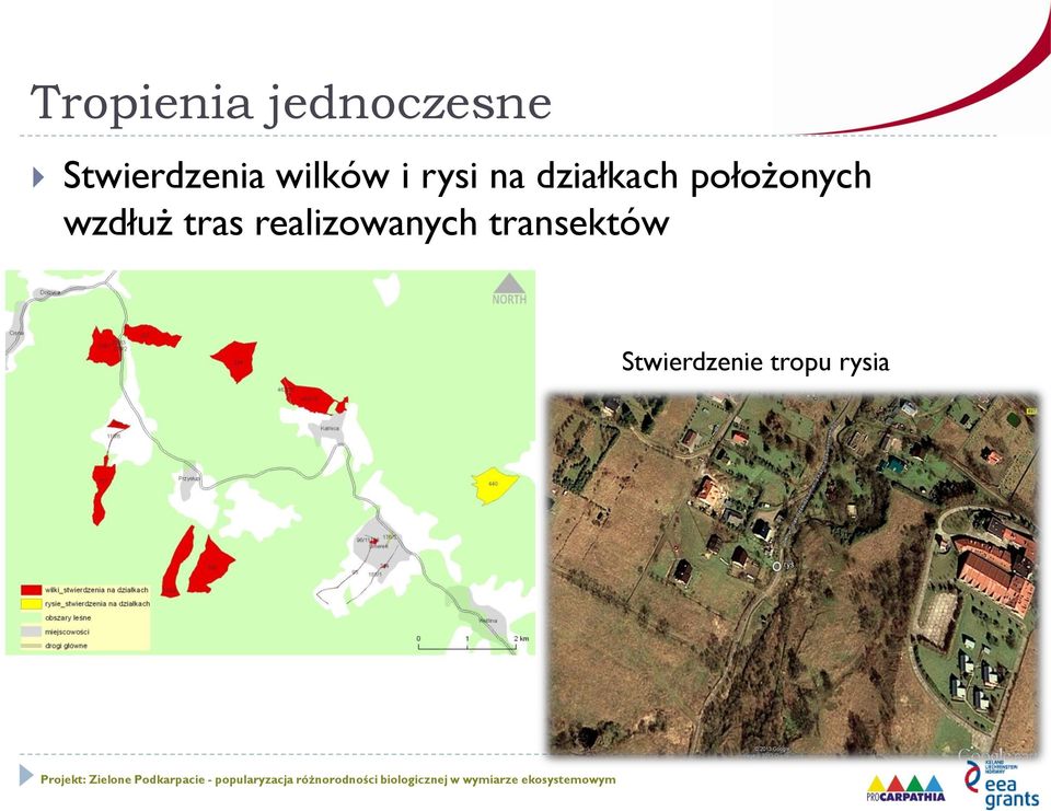 działkach położonych wzdłuż tras