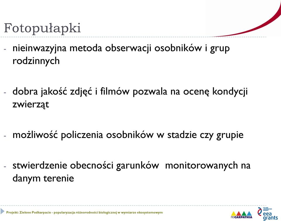 kondycji zwierząt - możliwość policzenia osobników w stadzie czy