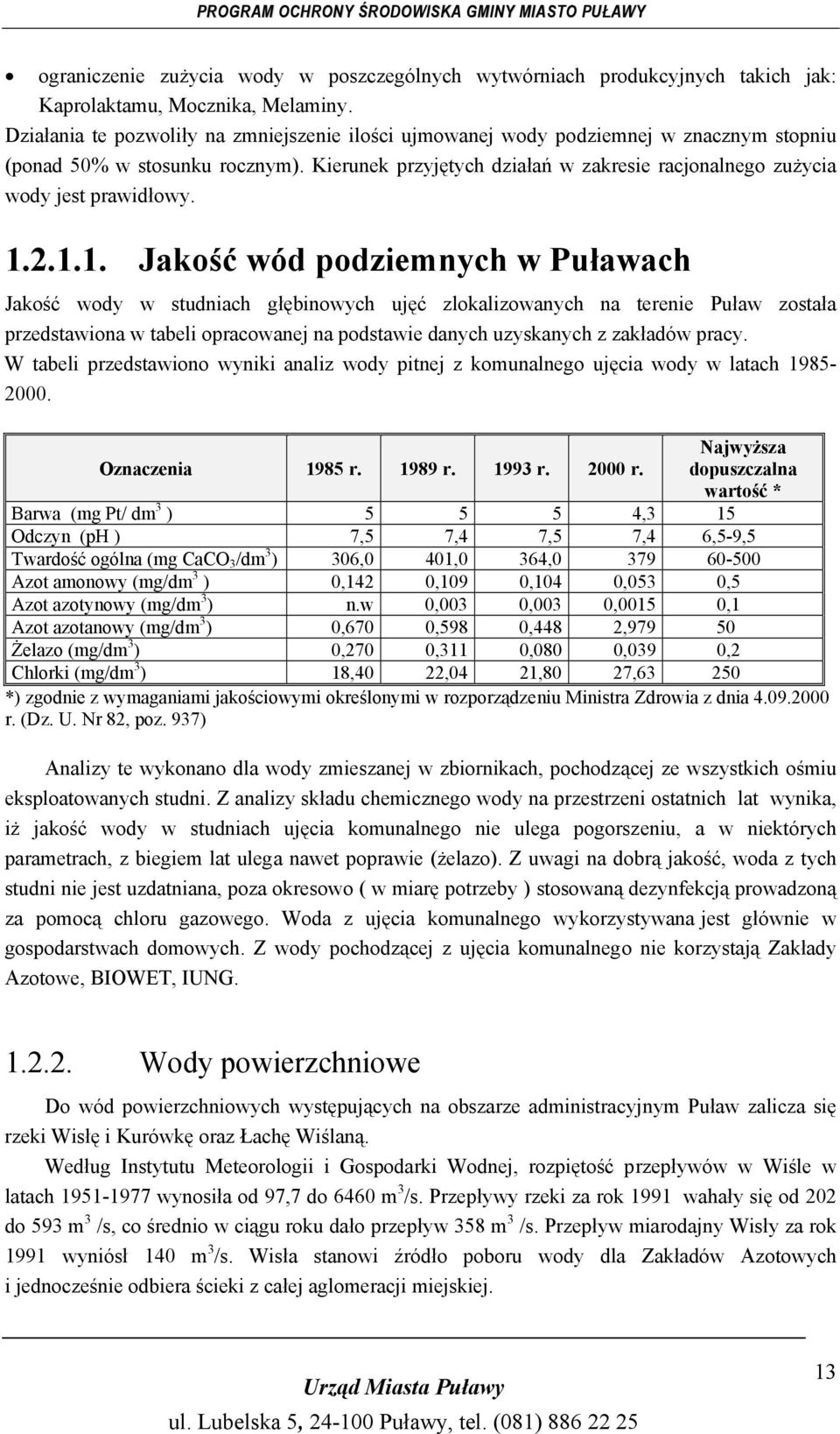 Kierunek przyjętych działań w zakresie racjonalnego zużycia wody jest prawidłowy. 1.