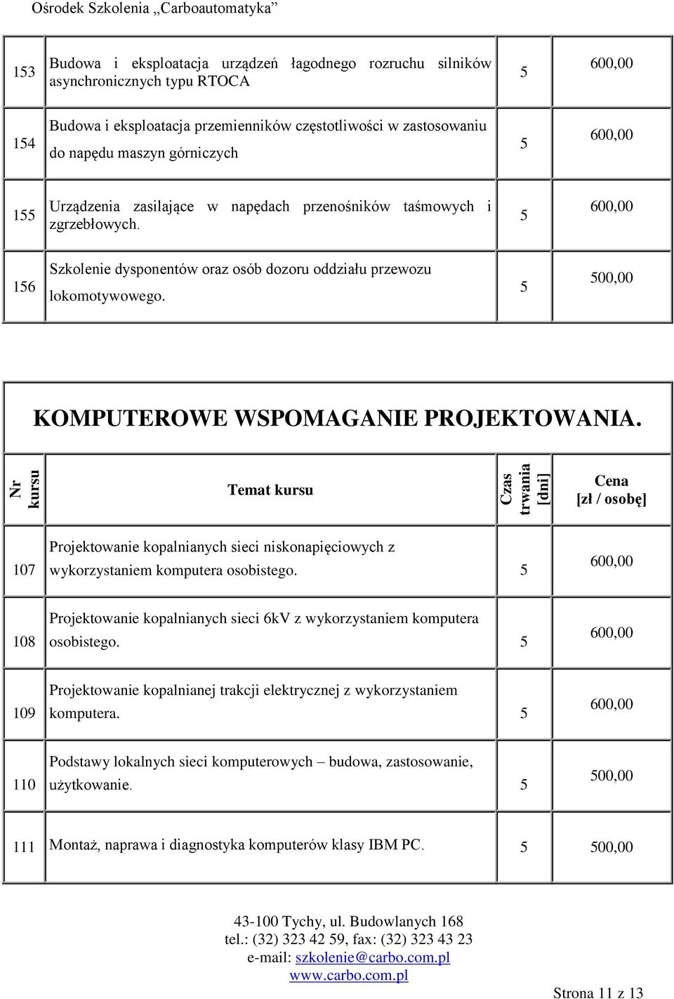 107 Projektowanie kopalnianych sieci niskonapięciowych z wykorzystaniem komputera osobistego. 108 Projektowanie kopalnianych sieci 6kV z wykorzystaniem komputera osobistego.