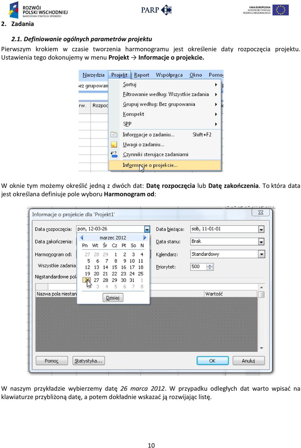 Ustawienia tego dokonujemy w menu Projekt Informacje o projekcie.