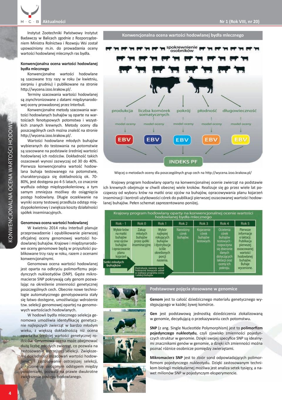 krakow.pl/. Terminy szacowania wartości hodowlanej są zsynchronizowane z datami międzynarodowej oceny prowadzonej przez Interbull.