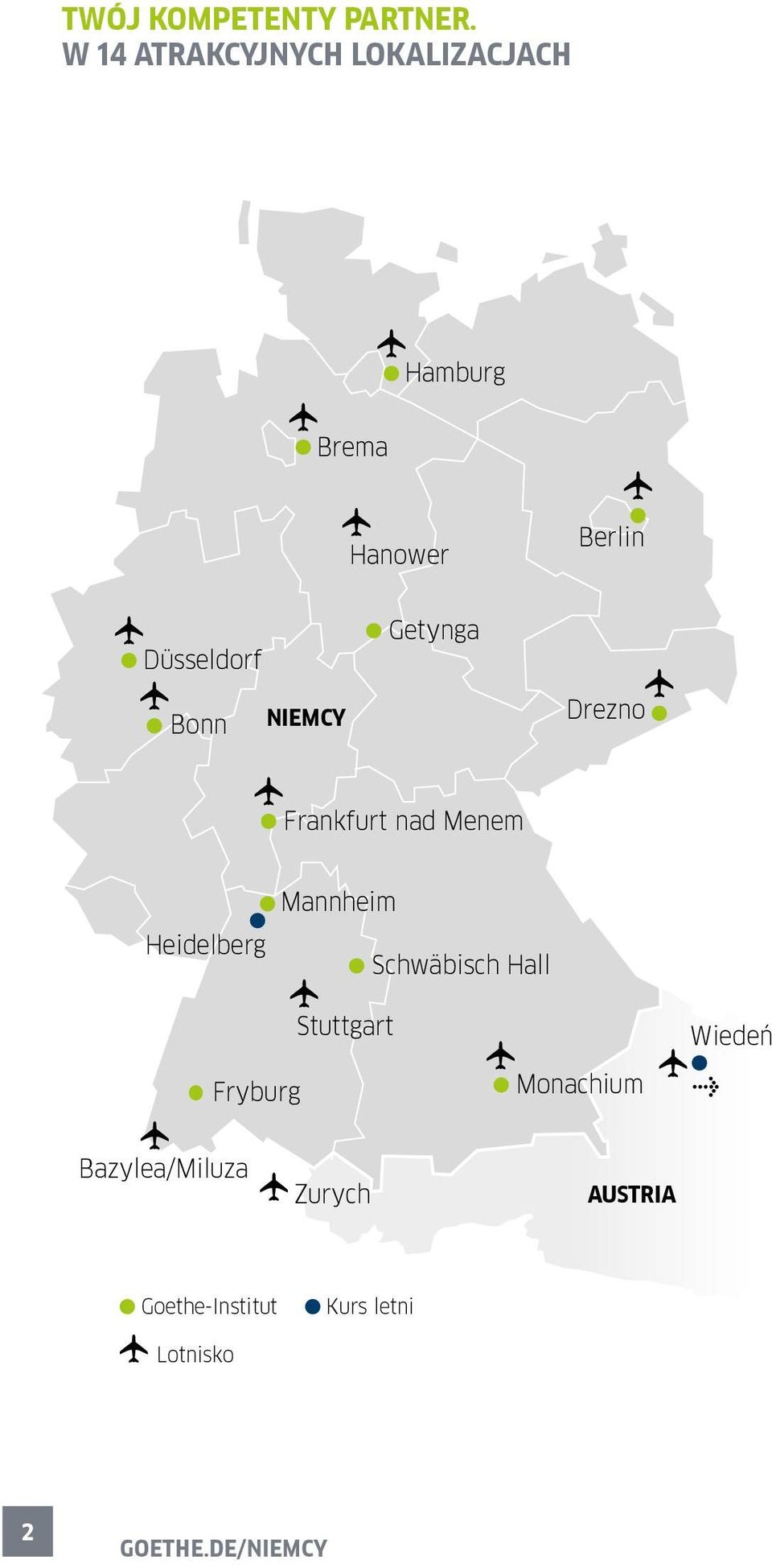 Düsseldorf Getynga Bonn NIEMCY Drezno Frankfurt nad Menem Heidelberg