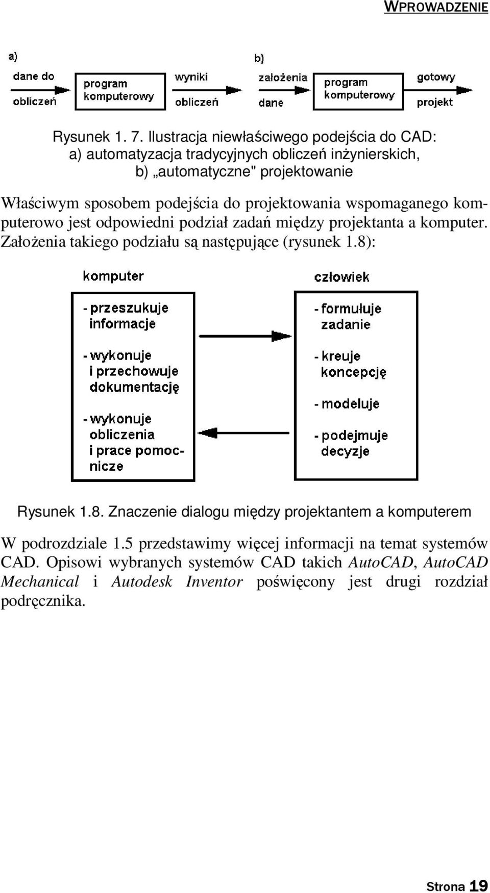 podejścia do projektowania wspomaganego komputerowo jest odpowiedni podział zadań między projektanta a komputer.