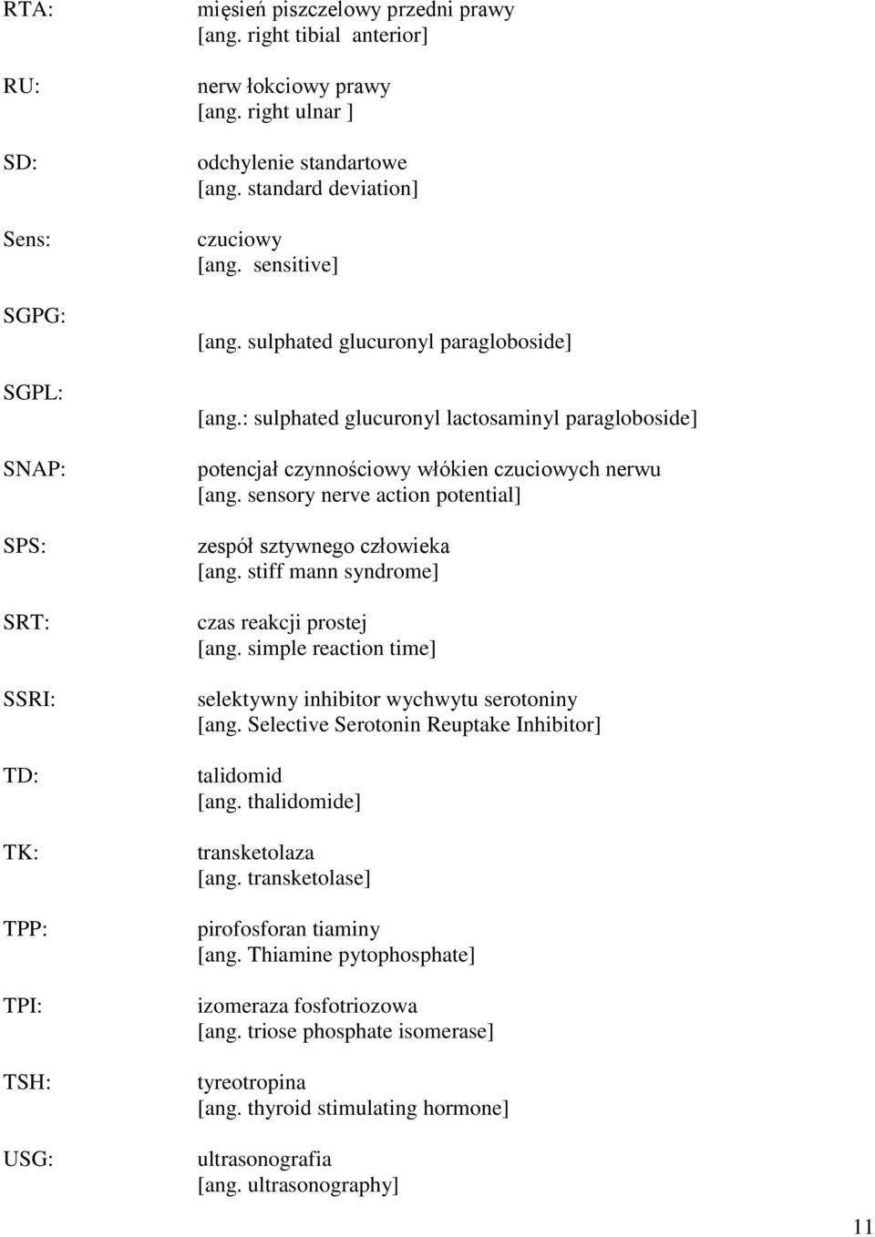 : sulphated glucuronyl lactosaminyl paragloboside] potencjał czynnościowy włókien czuciowych nerwu [ang. sensory nerve action potential] zespół sztywnego człowieka [ang.