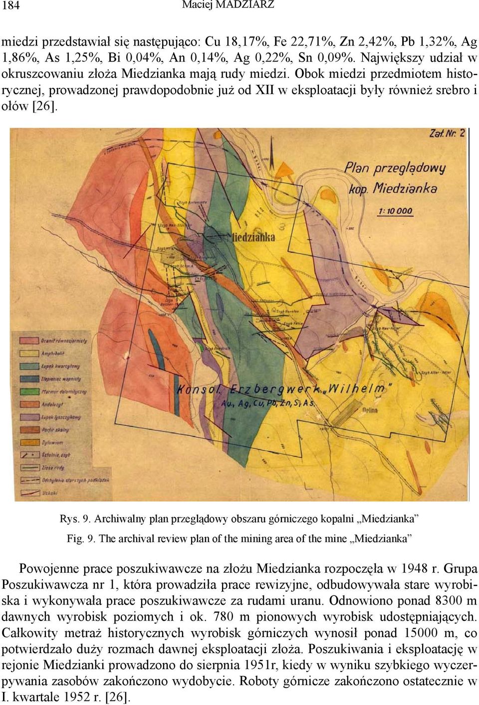 Archiwalny plan przeglądowy obszaru górniczego kopalni Miedzianka Fig. 9.